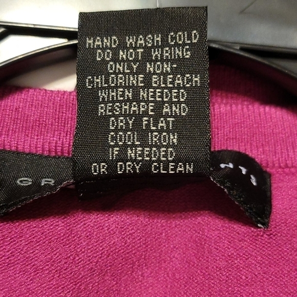 GRACE Elements Fuschia 3/4 Sleeve Cardigan Sweater - Picture 7 of 12